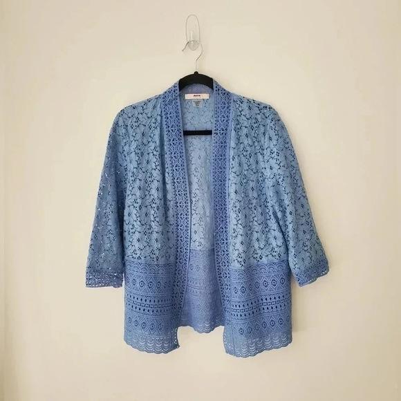 Alia blue lace  open cardigan - Picture 1 of 9